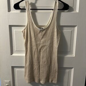 Express Cream Sequin Scoop Tank